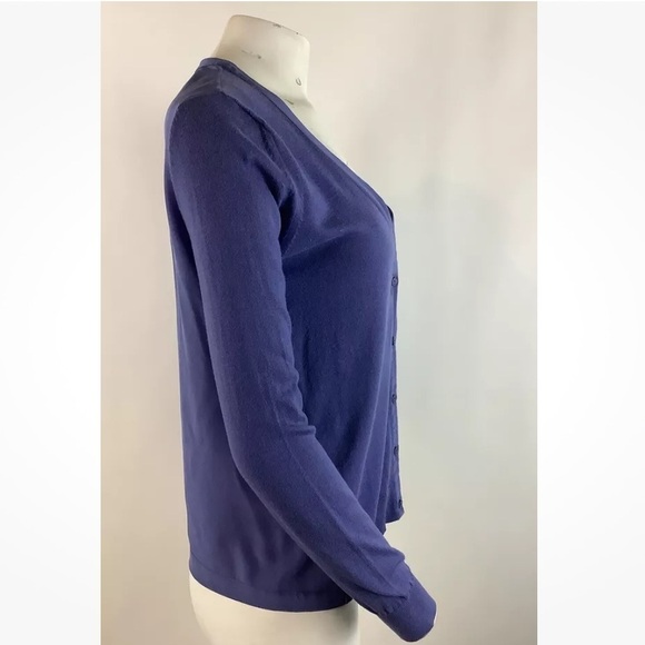 Comptoir Des Cotonniers Sz S Silk Cotton Lightweight Button Cardigan Blue - Picture 3 of 6